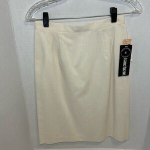 Isaac Hazan Pencil Skirt NWT SZ 6 Women’s Cream Off White Lined VTG Made In USA
